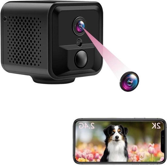 Mini-camera 2K con trasmissione mobile e rilevamento movimento PIR