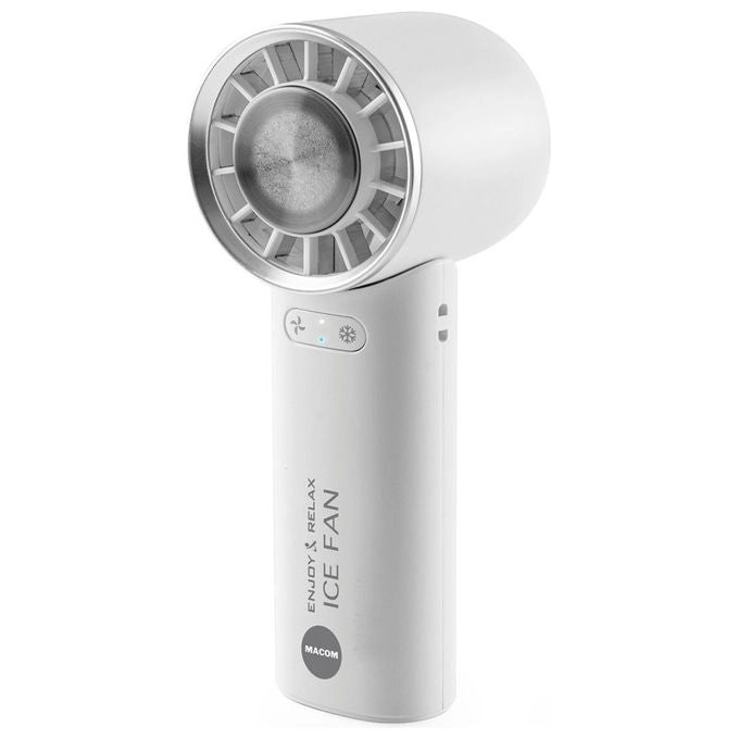 Macom 981 Enjoy and Relax Ventilatore Portatile Ricaricabile Funzione Refrigerante Batteria 2000 mAh USB-C colore Bianco