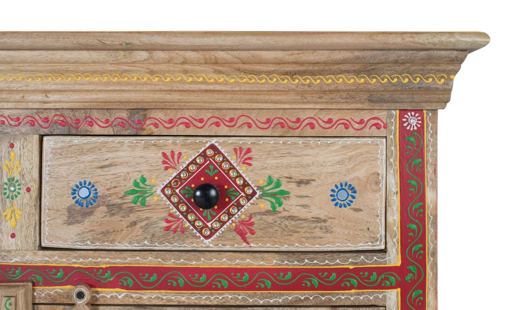  Credenza con 2 cassetti e 2 ante dipinte a mano