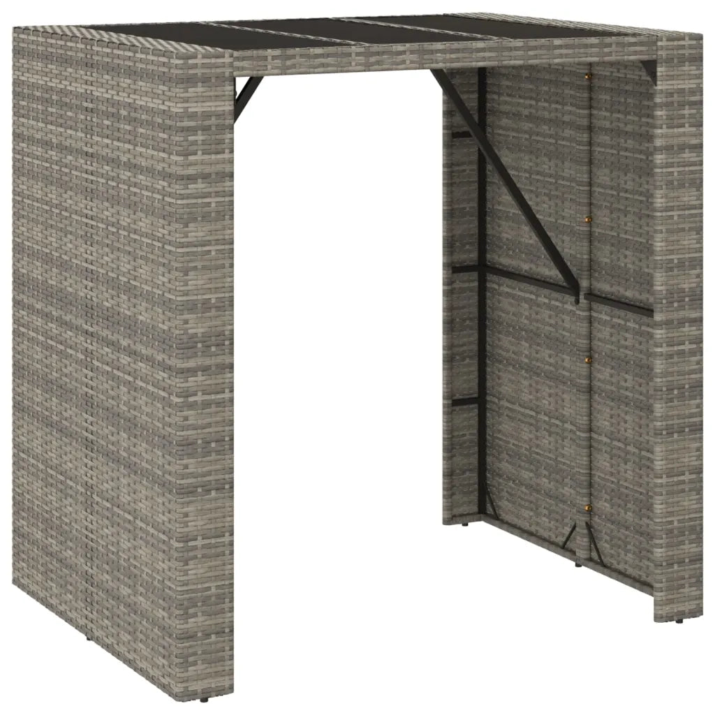 Set Bar da Giardino 5 pz con Cuscini in Polyrattan Grigio 3200671