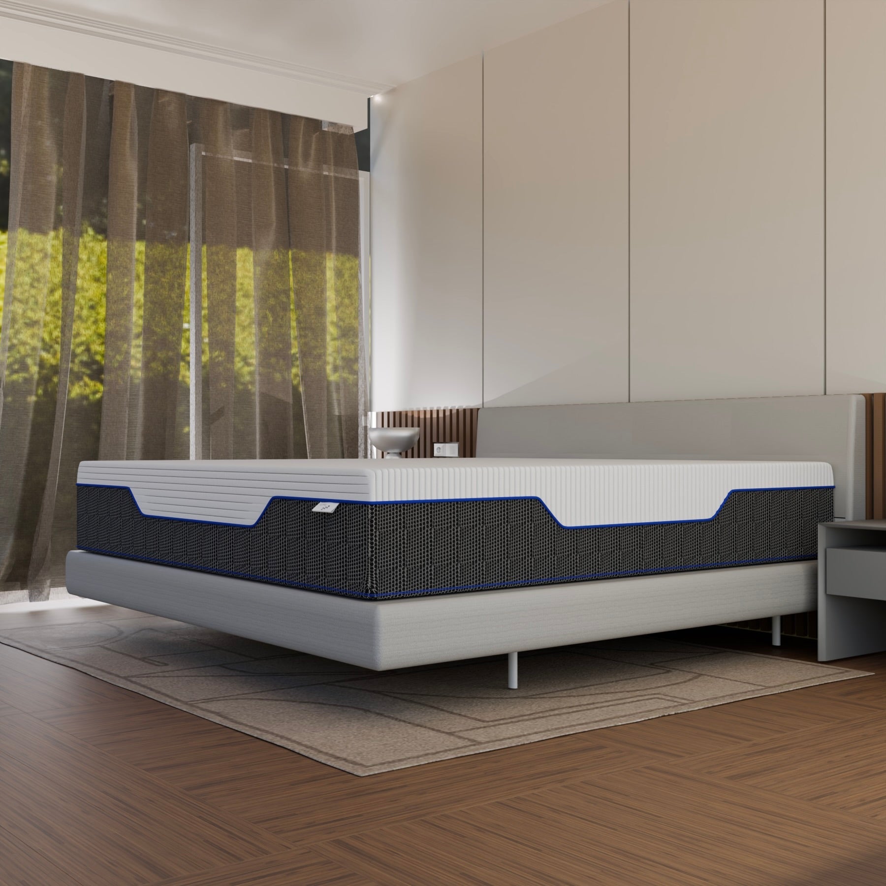 Materasso Matrimoniale Memory foam 160x190 a 1600 Molle Insacchettate Hybrid; memory foam; con 7 zone di comfort; ortopedico; "Pascià"