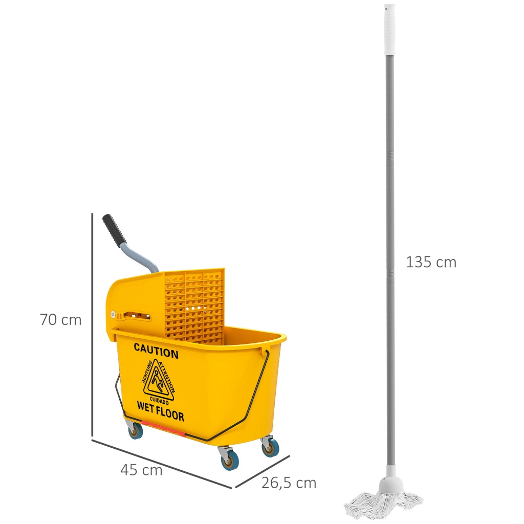Secchio con scolapiatti e ruote ¨C Minimal ¨C Giallo 45x26.5x70 cm