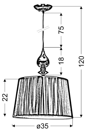 Lampada a sospensione Candellux Gillenia Ø35 cromo E27
