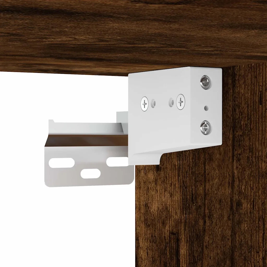 Comodini a Muro 2 pz-Set di 2 Tavolino da notte Rovere Fumo 45x26x28,5 cm