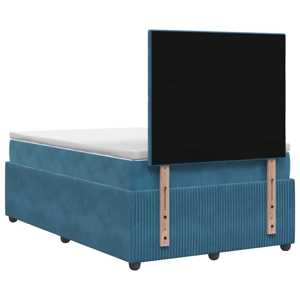 Letto Box Spring LED con Materasso Blu 120 x 190 cm Velluto 3456039