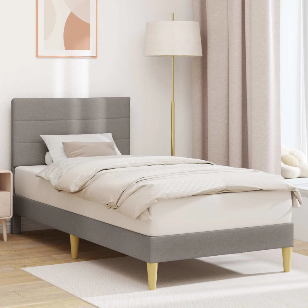 Struttura del letto con testiera Tortora 100 x 200 cm Tessuto 42027568