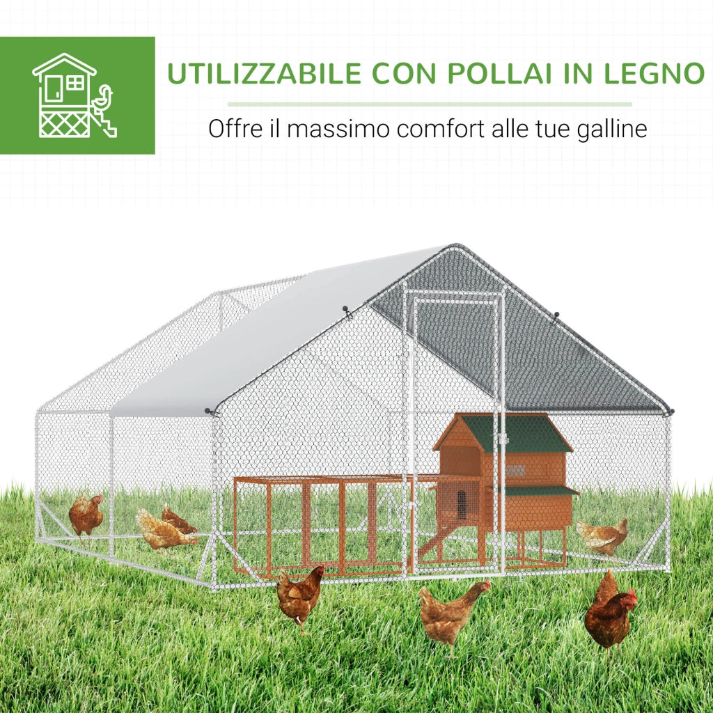 Pollaio da Giardino ¨C Minimal ¨C Argento, Zincato, 3x8x2m