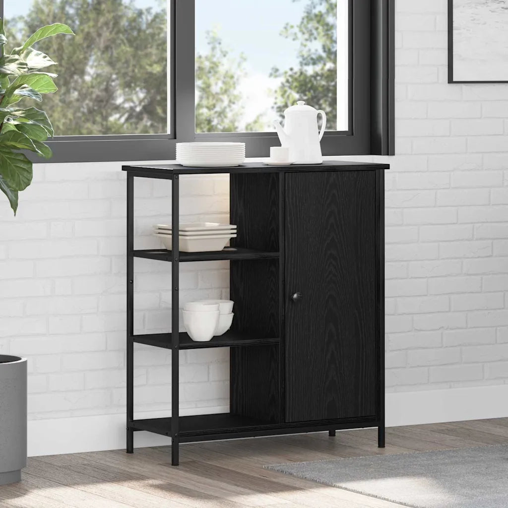 Credenza Rovere Nero 70 x 30 x 80 cm 869090