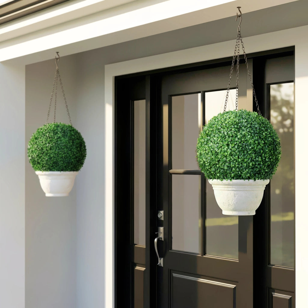 2 Palle di Bosso Artificiali ¨C Zephmum ¨C Verde, UV Resistente, per Interni ed Esterni