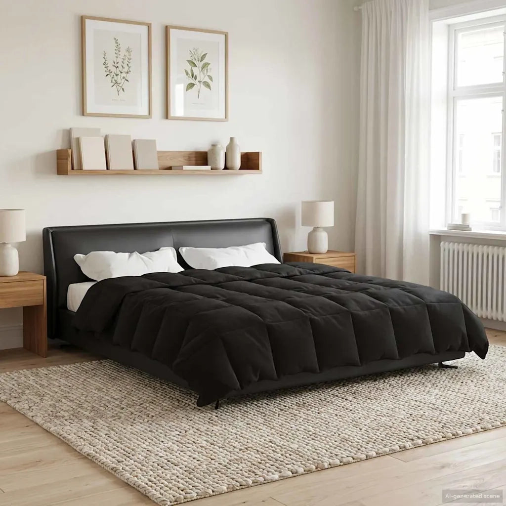 Piumone Completo Annuale Nero 220 x 240 cm Microfibra 42026022