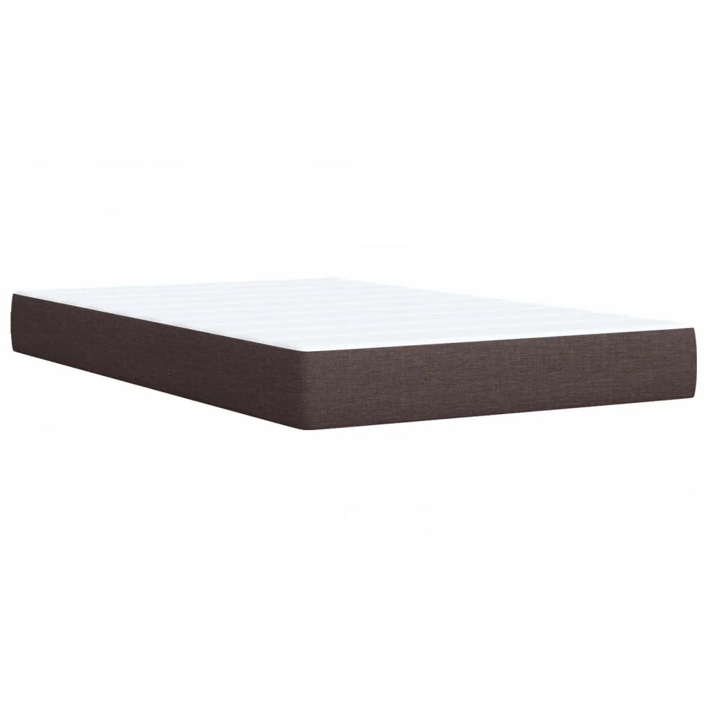 Letto con Box Spring, Materasso e LED Marrone Scuro Tessuto 3451899