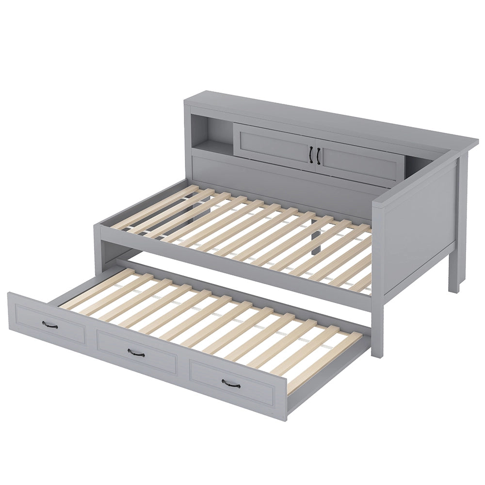 Divano letto daybed - Xylo - 90x200 cm LED USB contenitore grigio