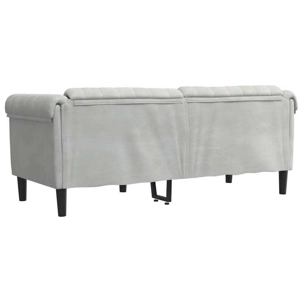 Divano a 2 Posti-Sofa 2 Posti Grigio Chiaro in Velluto
