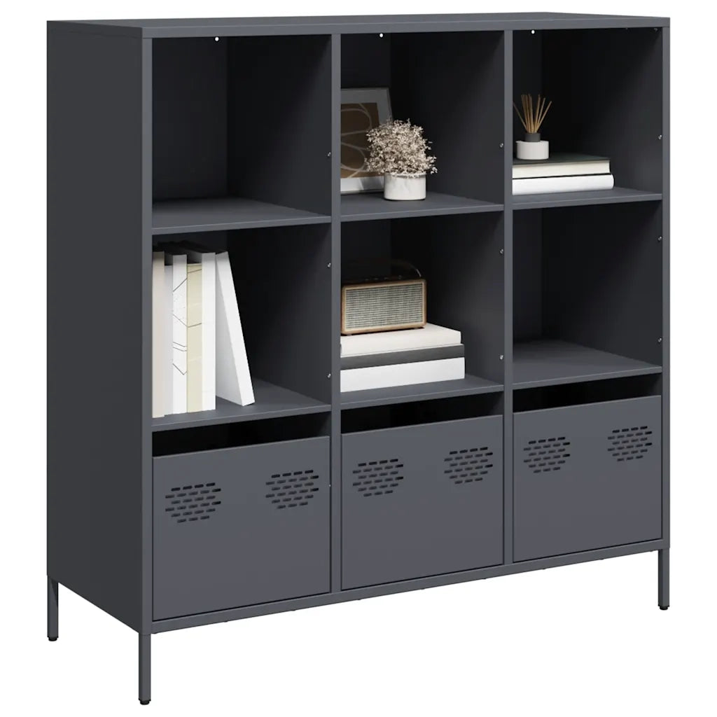 Credenza Antracite 101,5x39x103,5 cm Acciaio