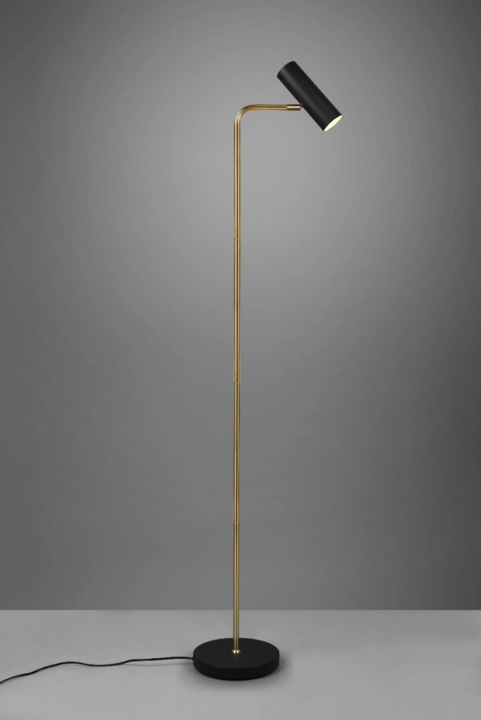 Lampada da terra Trio Marley oro/nero in metallo GU10 151cm