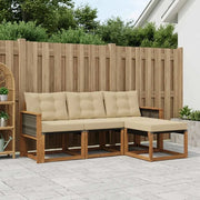 Set di divani da esterno con cuscino 4 pcs Naturale e Beige 3381869