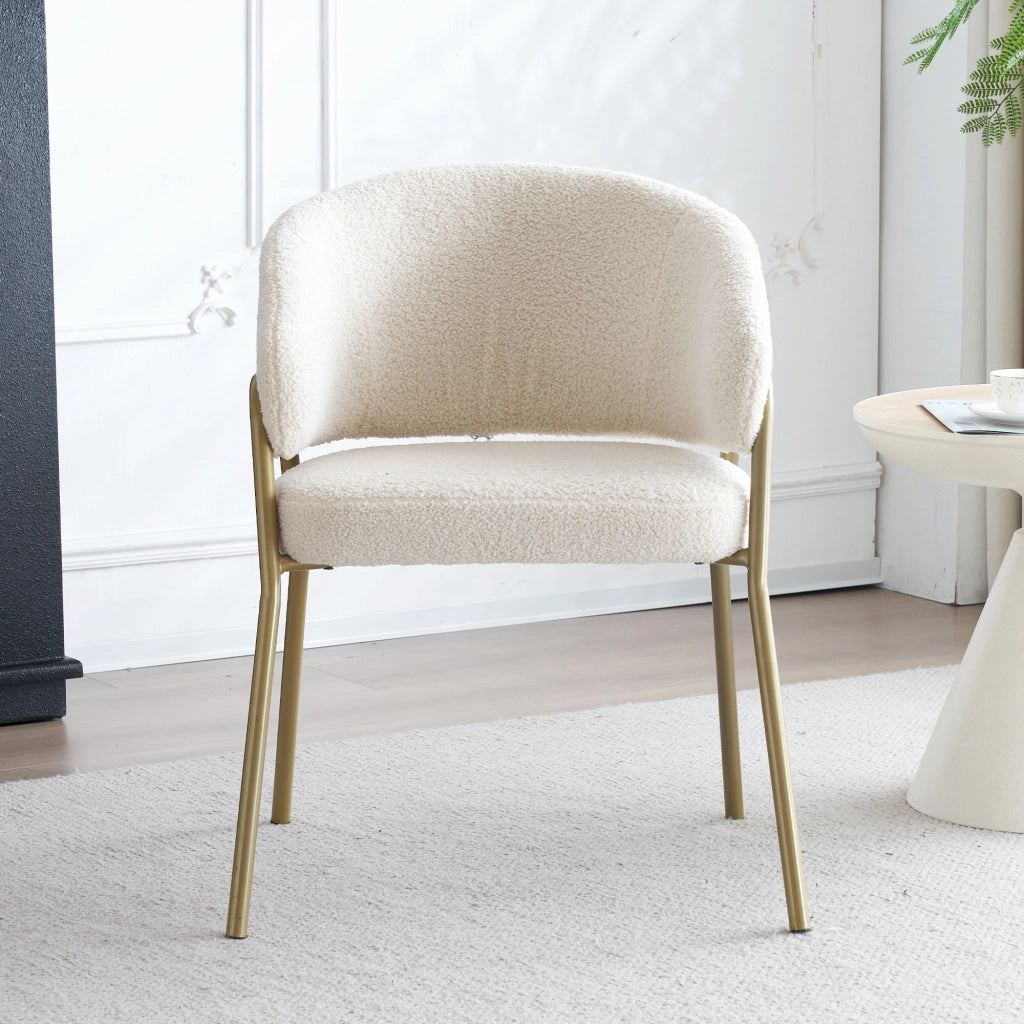 Sedia da Pranzo in Velluto Bianco con Gambe Oro ¨C MINIMAL ¨C Set 4 Pezzi
