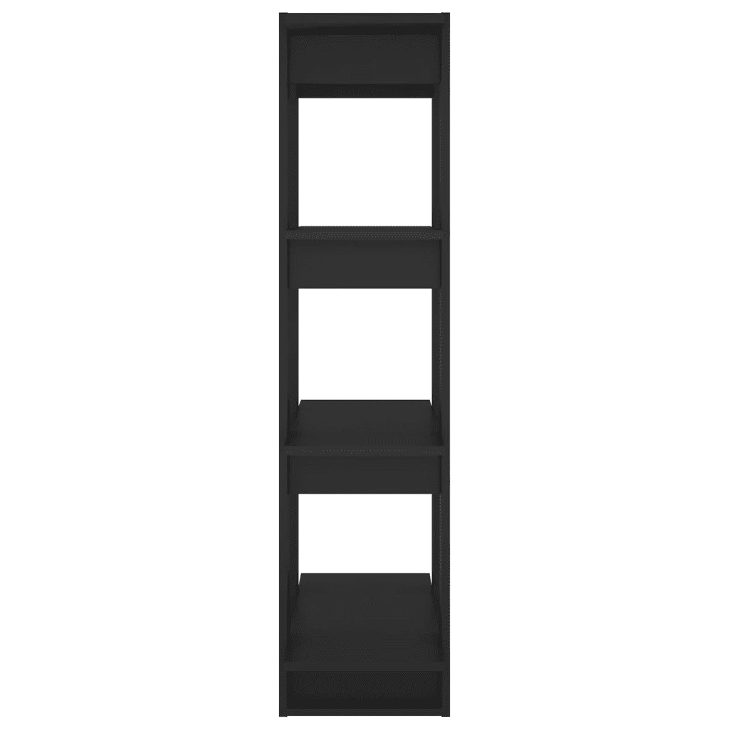 Libreria Divisorio-Scaffale per Libri-Mobile di Stoccaggio Nero 80x30x123,5 cm
