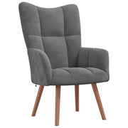 Poltrona | Sedia Relax Grigio Scuro in Velluto
