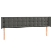 Testiera | Testata ad Orecchio Grigio Scuro 203x16x78/88 cm in Velluto