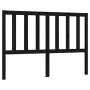 Testiera | Testata per Letto Nera 146x4x100 cm in Legno Massello di Pino