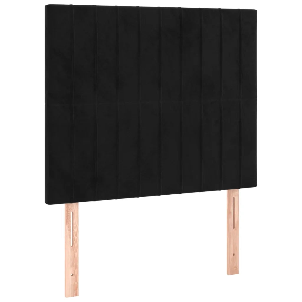 Giroletto a Molle con Materasso Nero 90x190 cm in Velluto 3137937