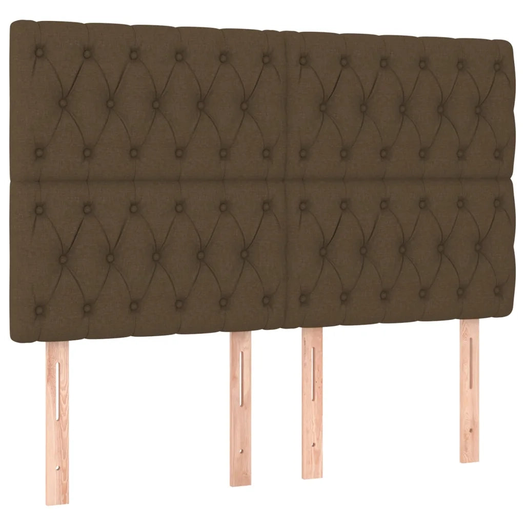 Letto a Molle Materasso e LED Marrone Scuro 140x200 cm Tessuto 3135120