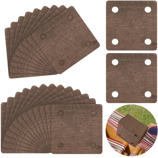 Carte da telaio 24 pezzi - 5,4 x 5,4 cm - Assortimento di assi di legno - Carte per telaio - Manufatti a mano - Accessori per telaio a mano - Assi per telaio