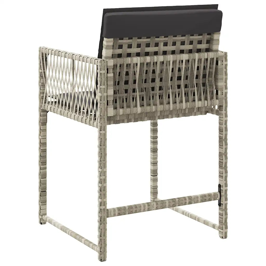 Sedie da Giardino con Cuscini 4 pz Grigio Chiaro in Polyrattan 365022