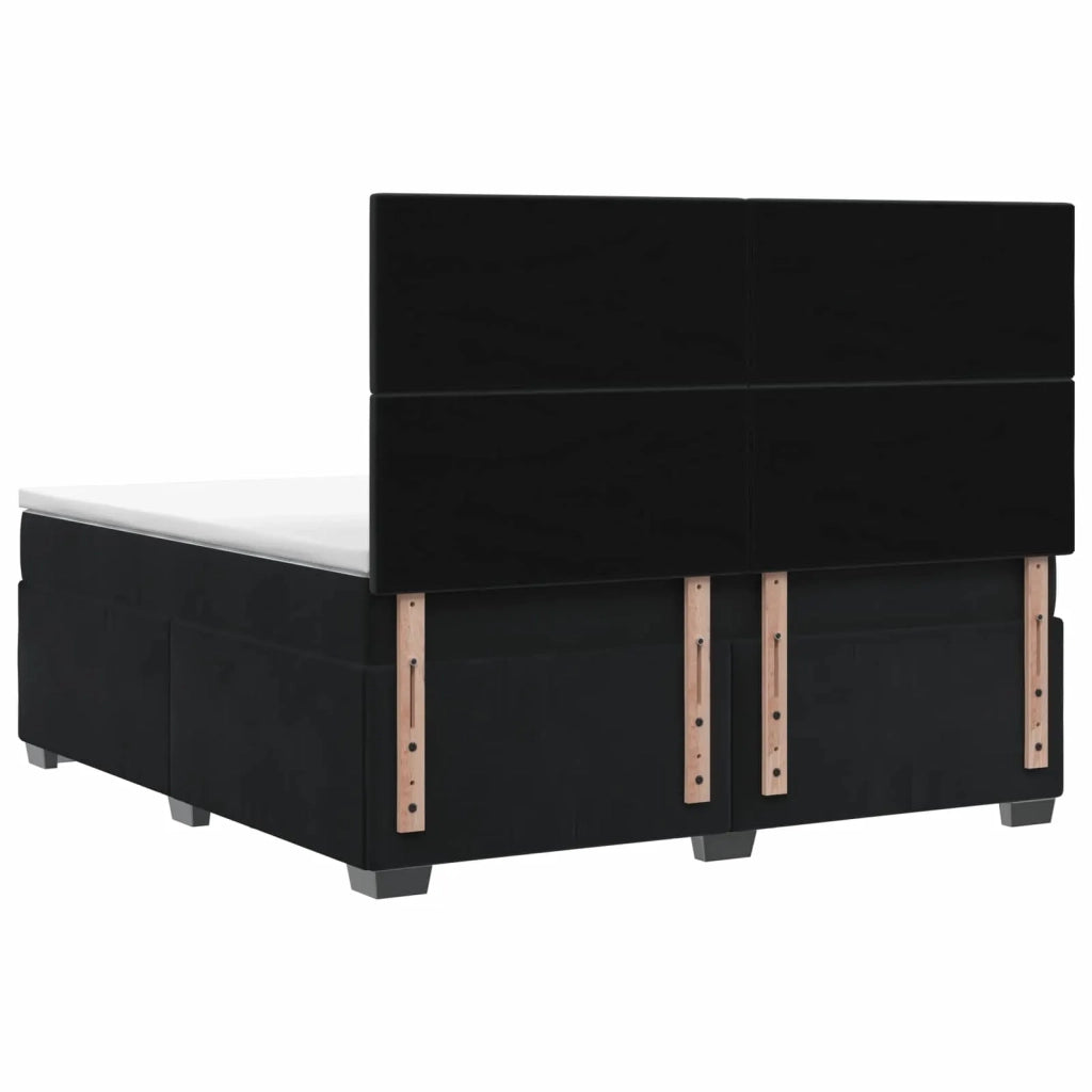 Letto box spring con materasso Nero 140 x 190 cm Velluto 3455104