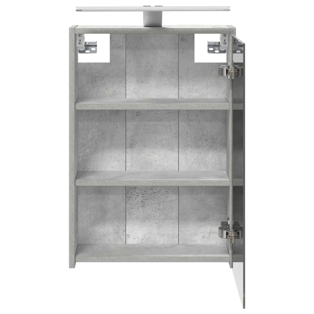Mobiletto per specchio da bagno con lo scaffale Grigio cemento 889146