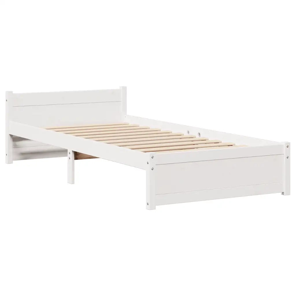Giroletto con Testiera senza Materasso Bianco 90x190 cm 3306749