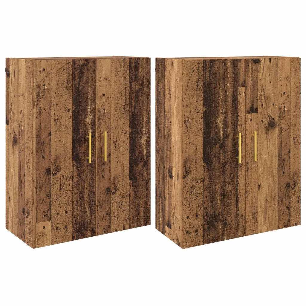 Mobiletto a muro 2 pcs Legno vecchio 69,5 x 34 x 90 cm 3394512