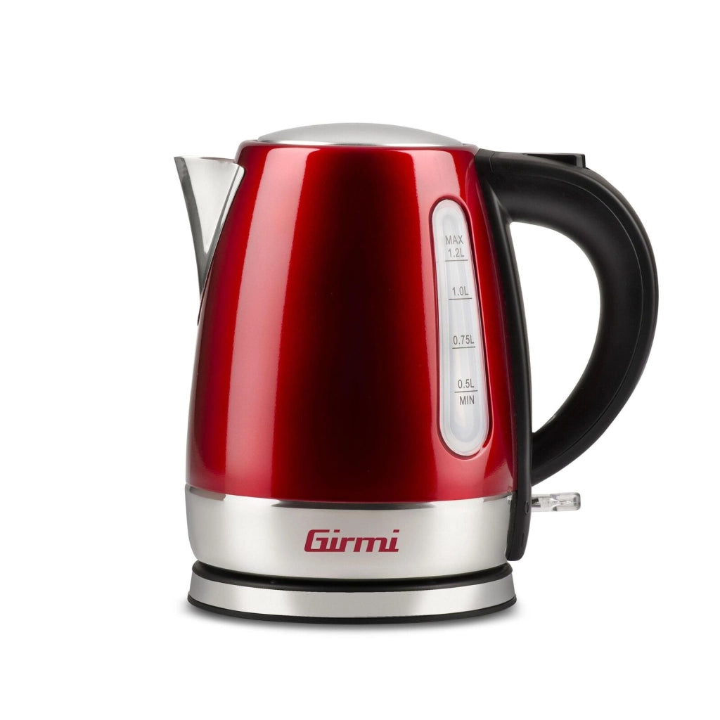 Girmi BL3202 Bollitore Elettrico Cordless 1.2 L 1630 W Corpo in Metallo Base Rotante 360° colore Rosso