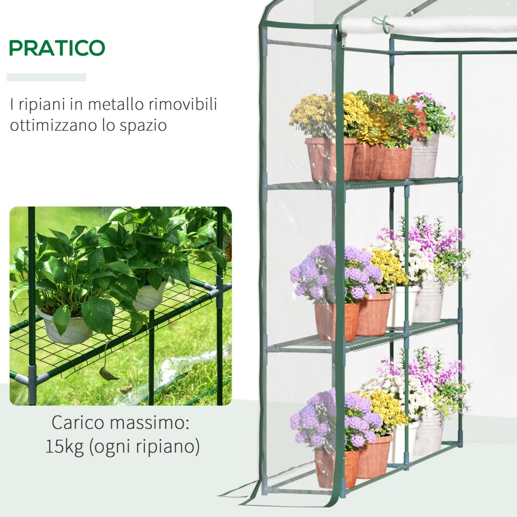 Serra da Giardino in PVC con Scaffali ¨C Minimal ¨C 143x143x195 cm