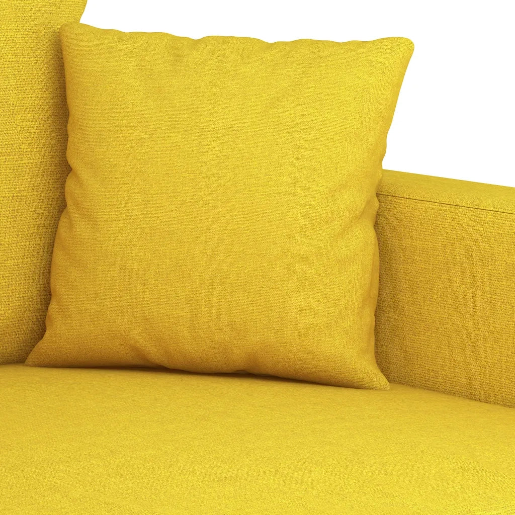 Set di Divani 2 pz con Cuscini Giallo Chiaro in Tessuto 3201669