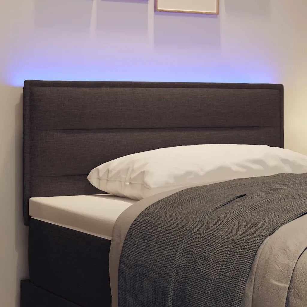 Testiera LED con strisce LED Marrone Scuro 90 cm Tessuto 3337974