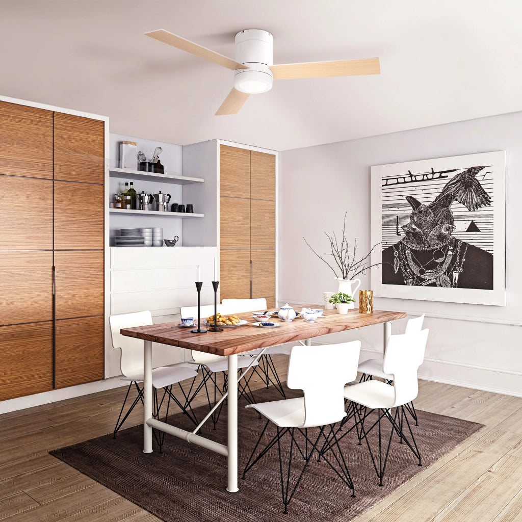 Ventilatore a Soffitto con Luce LED ¨C Minimal ¨C Bianco ?112x25 cm 48W