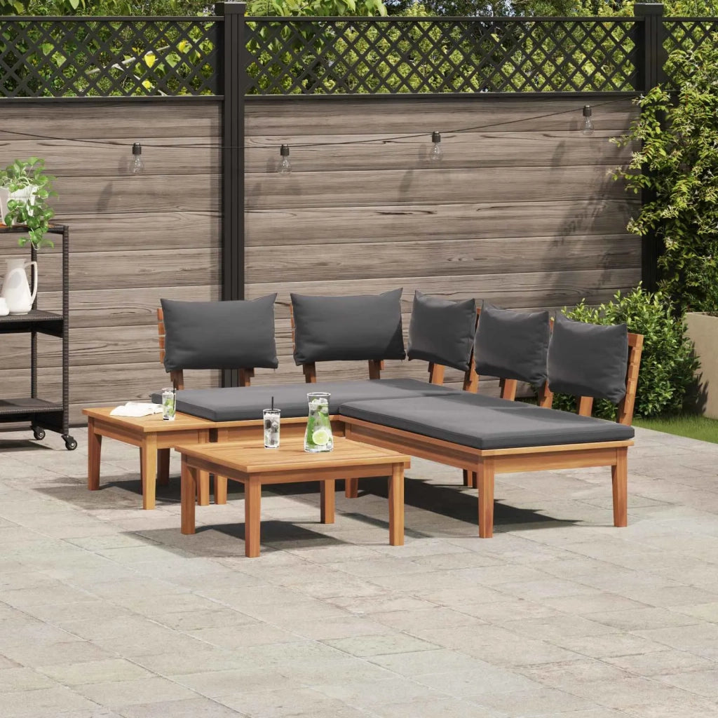 Set Divano da Giardino 4 pcs Marrone e Grigio 3356865