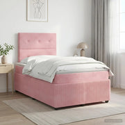 Letto box spring con materasso Rosa 120 x 190 cm Velluto 3454570