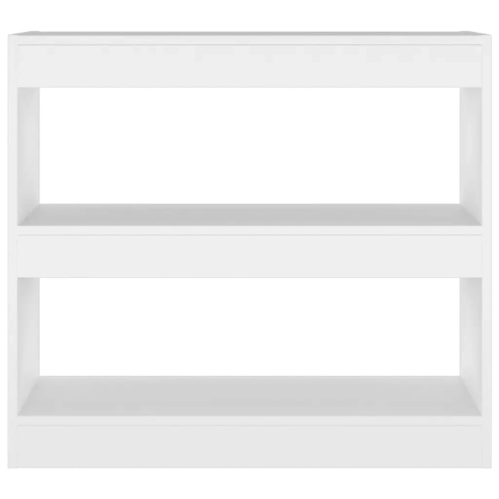 Libreria Divisorio-Scaffale per Libri-Mobile di Stoccaggio Bianco 80x30x72 cm