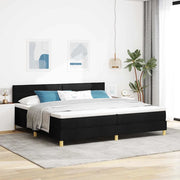 Letto a Sorgente LED con materasso Nero 200 x 200 cm Tessuto