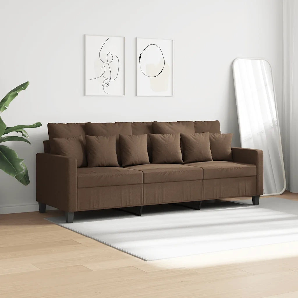 Divano a 3 Posti-Sofa 3 Posti Marrone 180 cm in Tessuto 896690