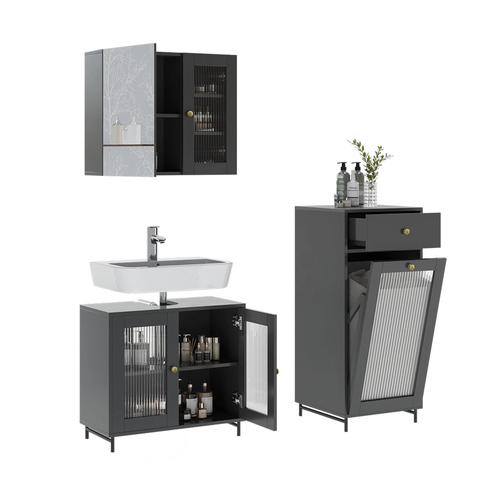Vicco  Grigio 3 pezzi con unità midi