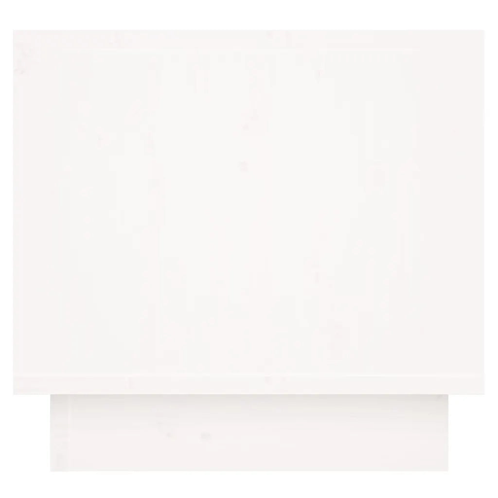 Comodino Bianco 35x34x32 cm in Legno Massello di Pino 813397