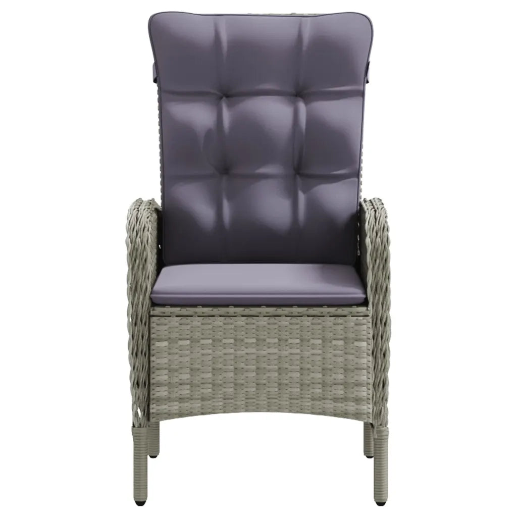 Set da Pranzo da Giardino 9 pz con Cuscini Nero e Grigio 3099364