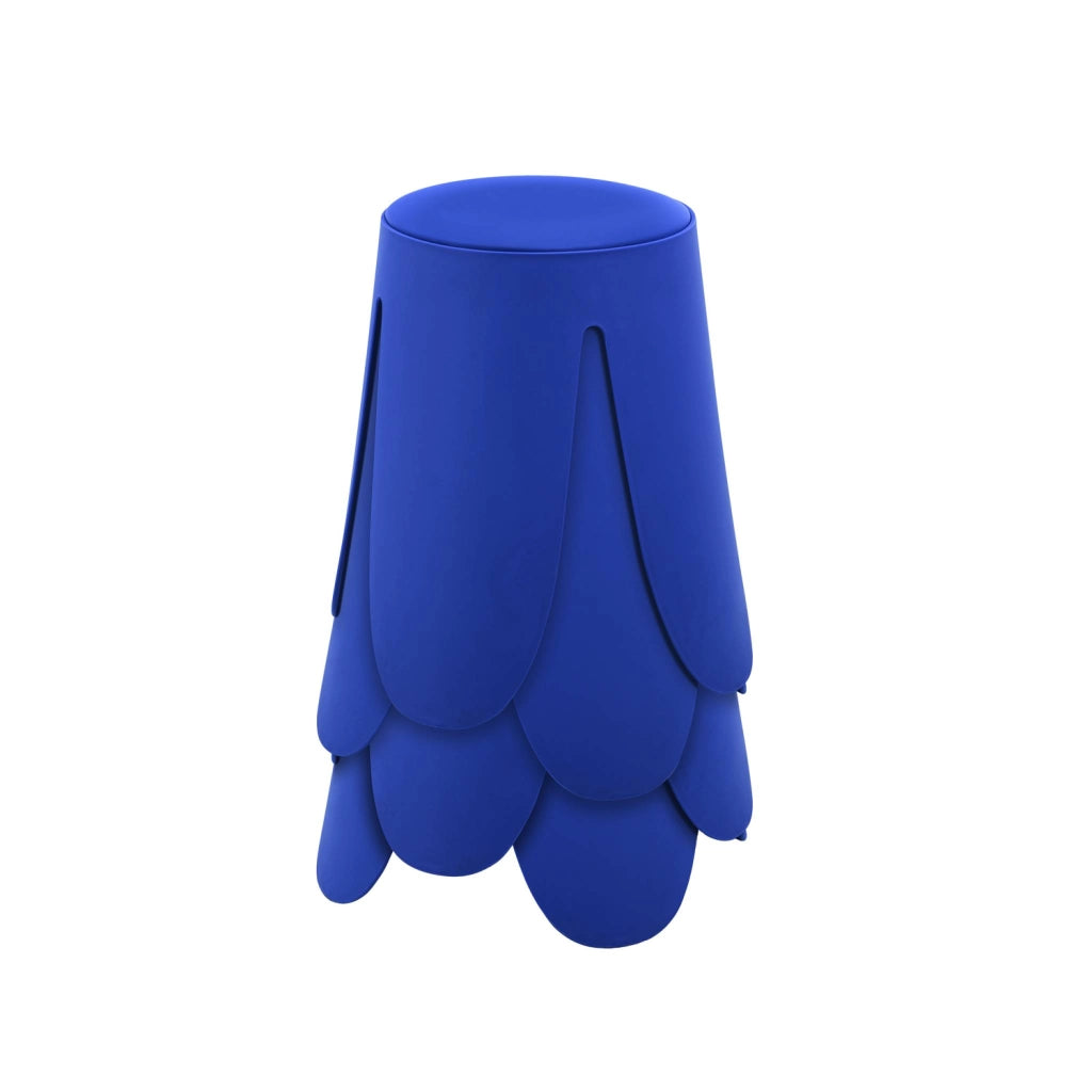 Set 4 sgabelli impilabili in ecopelle, blu