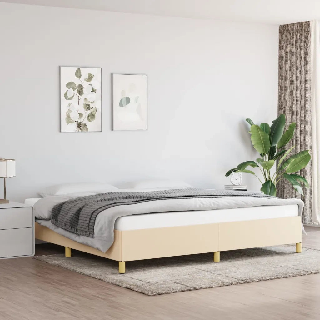 Giroletto senza Materasso Crema 200x200 cm in Tessuto 347194