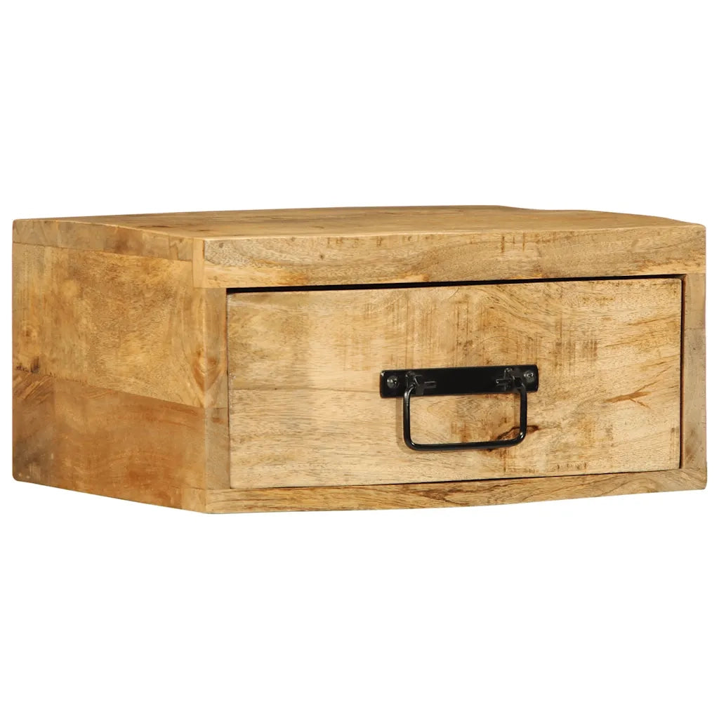Comodini da Parete 2pz in Legno Grezzo Massello di Mango 4017455