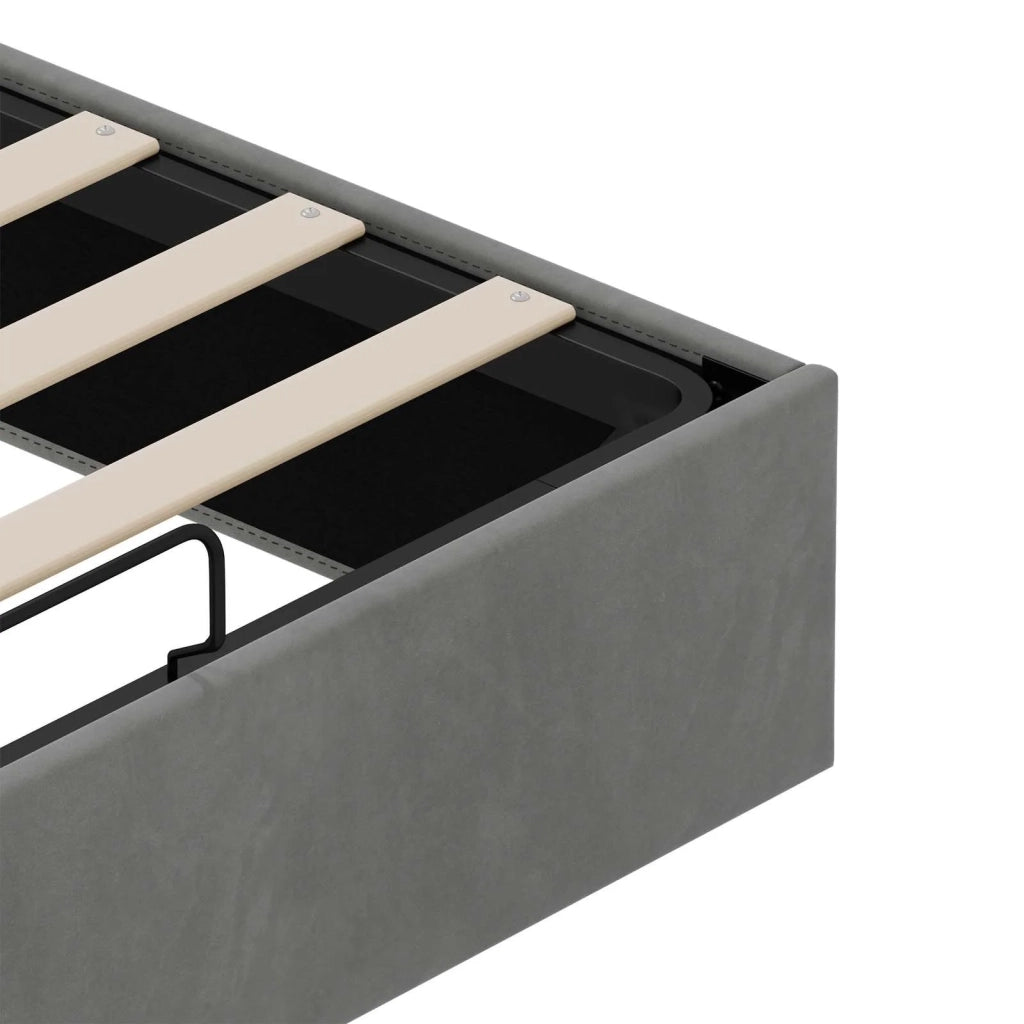 Letto ottomano Grigio Scuro Dimensione intera Velluto 3403073
